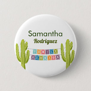 Cactus and Papel Picado Garland Texas 6 Cm Round Badge