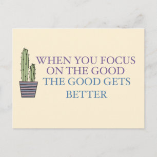 Cactus and Positive Quote  Postcard