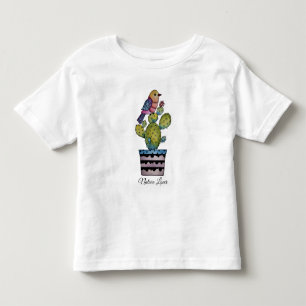 Cactus And Rainbow Bird In Watercolor Toddler T-Shirt