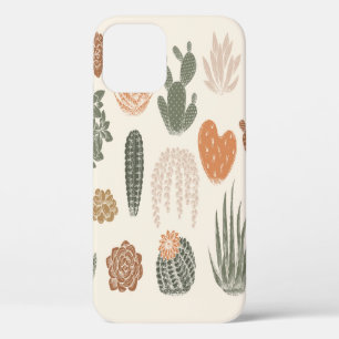 Cactus and succulent seamless pattern iPhone 12 case