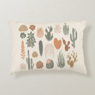 Cactus and succulent seamless pattern decorative cushion