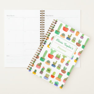Cactus and Succulents Pattern Personalised Planner