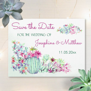 Cactus and Succulents Save the Date Announcement Postcard