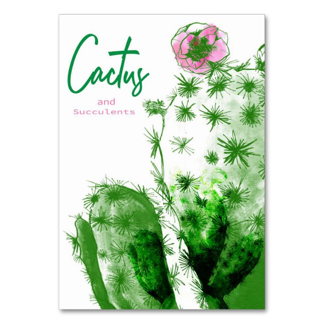 Cactus And Succulents Table Number (Front)