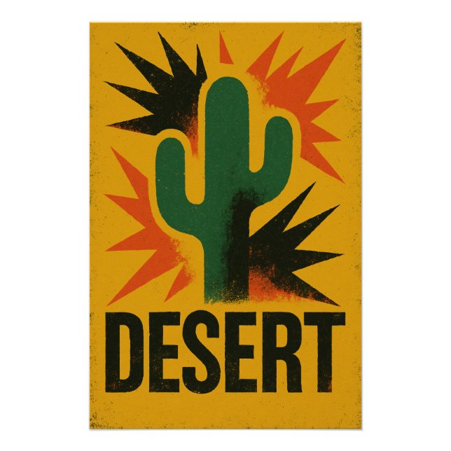 Cactus and the desert sun poster (Front)