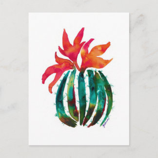 Cactus Art Orange Postcard