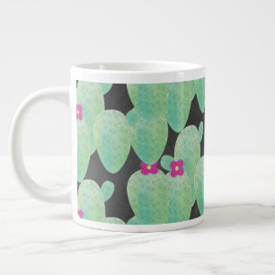 Cactus Art Pink Blossom Large Coffee Mug