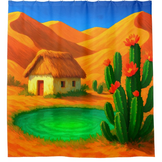 Cactus Art Shower Curtain (Front)