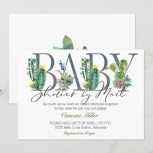 Cactus Baby Shower by Mail Invitation