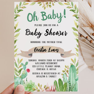 Cactus Baby Shower Invitation