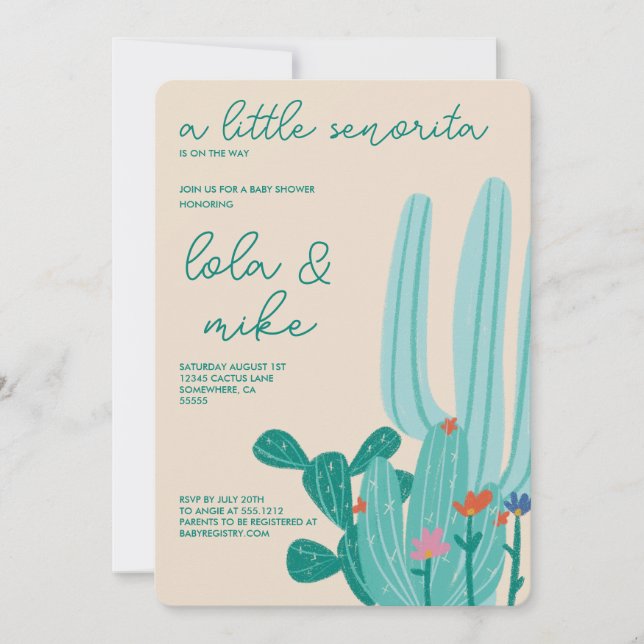 CACTUS BABY SHOWER  INVITATION (Front)