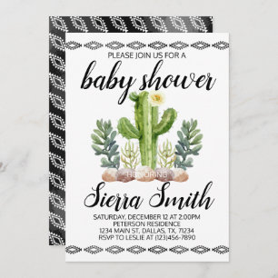 Cactus Baby Shower Invitation Invite
