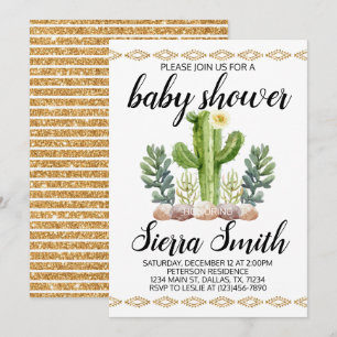 Cactus Baby Shower Invitation Invite
