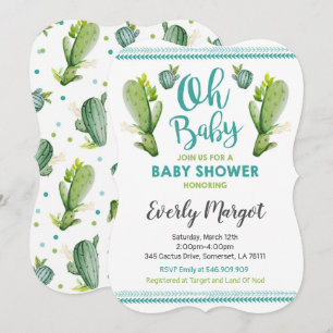Cactus Baby Shower Invitation Succulent Shower