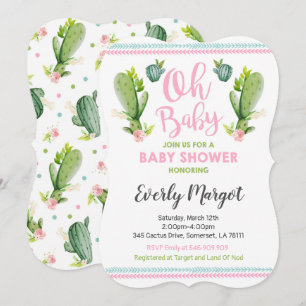 Cactus Baby Shower Invitation Succulent Shower
