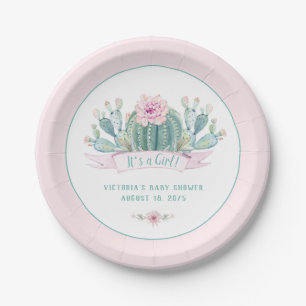 Cactus Baby Shower Paper Plates
