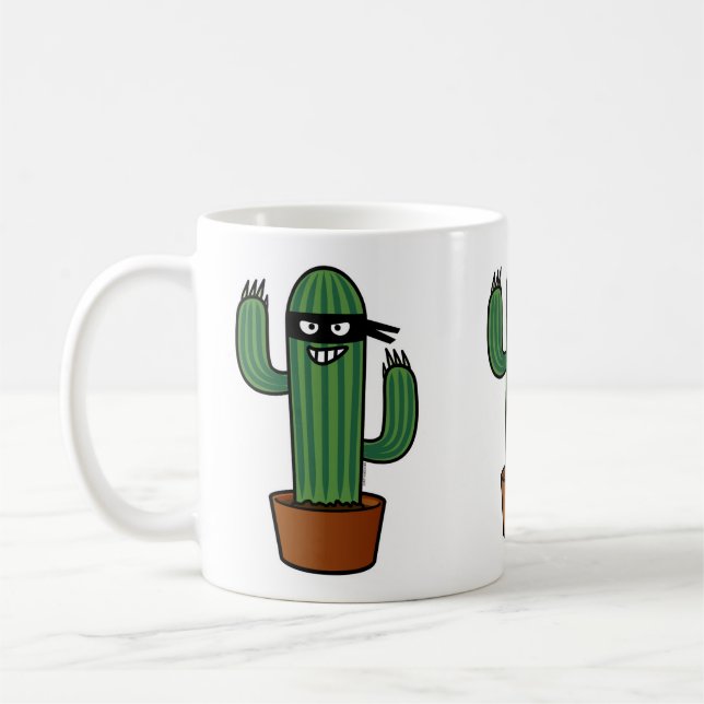 Cactus bandido ninja masked sneaky bandit coffee mug (Left)
