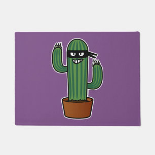 Cactus bandido ninja masked sneaky bandit doormat