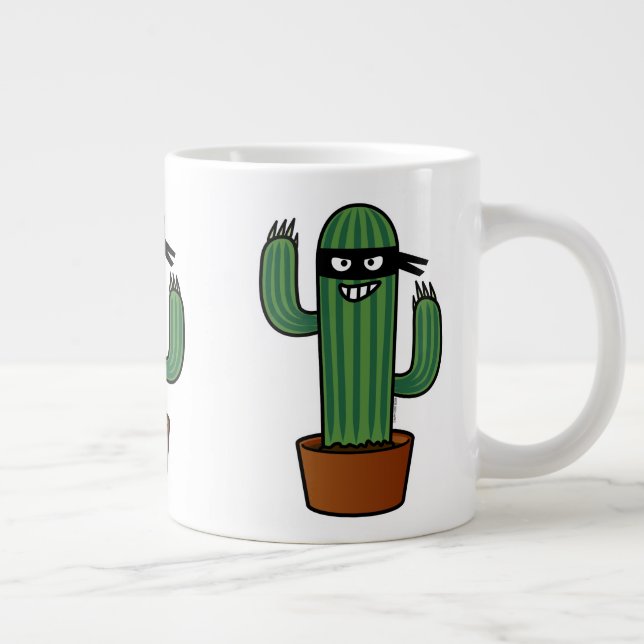 Cactus bandido ninja masked sneaky bandit large coffee mug (Right)