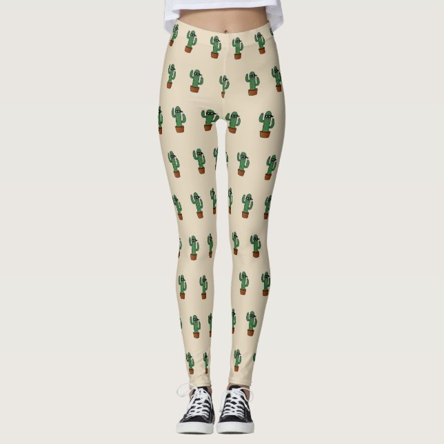 Cactus bandido ninja masked sneaky bandit leggings (Front)