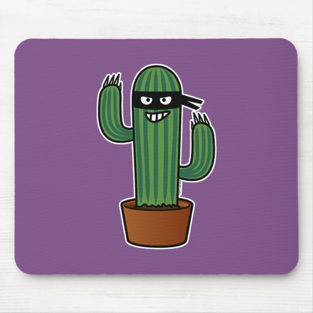 Cactus bandido ninja masked sneaky bandit mouse mat (Front)