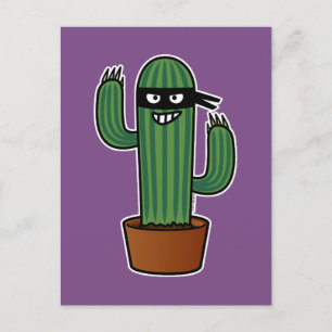 Cactus bandido ninja masked sneaky bandit postcard