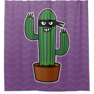 Cactus bandido ninja masked sneaky bandit shower curtain