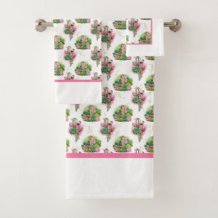 Cactus  bath towel set