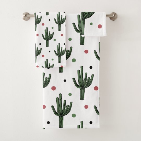 Cactus Bath Towel Set Zazzle.co.uk