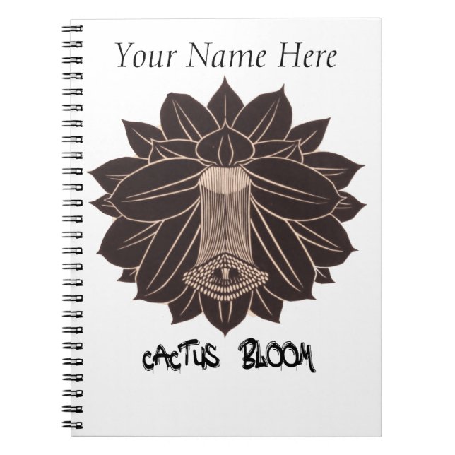 Cactus Bloom (PERSONALIZE) Notebook (Front)