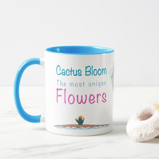 Cactus Bloom The Most Unique Flowers Mug (With Donut)