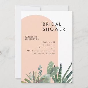 Cactus Blush Geometric Bridal Shower  Invitation