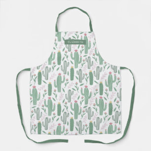Cactus botanical pattern personalised apron