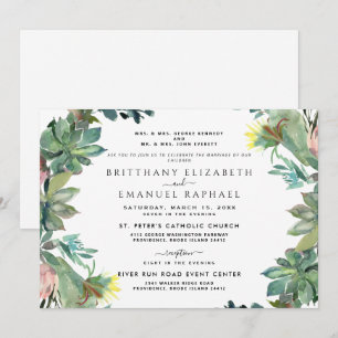 Cactus Both Parents Listed Wedding Invitation