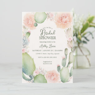 Cactus bridal shower, Boho bridal shower Invitation