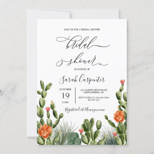 Cactus Bridal Shower Invitation