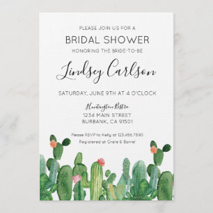 Cactus Bridal Shower Invitation