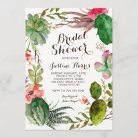 cactus, Bridal Shower Invitation succulents,