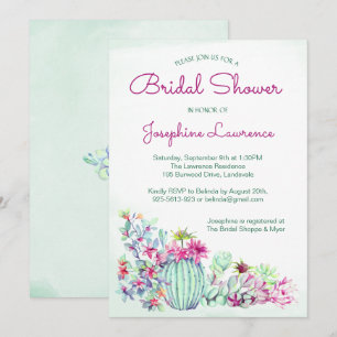 Cactus Bridal Shower Invitations