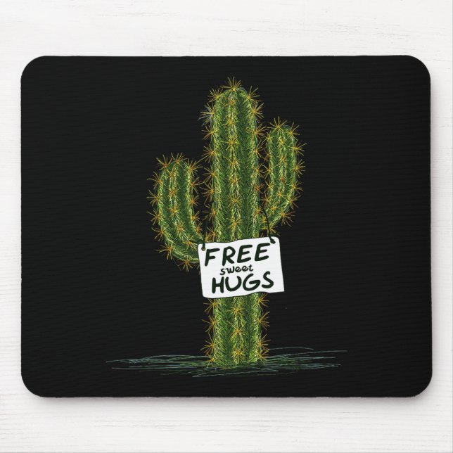 Cactus Cacti Funny Art Humor Sweet Hugs  Mouse Mat (Front)