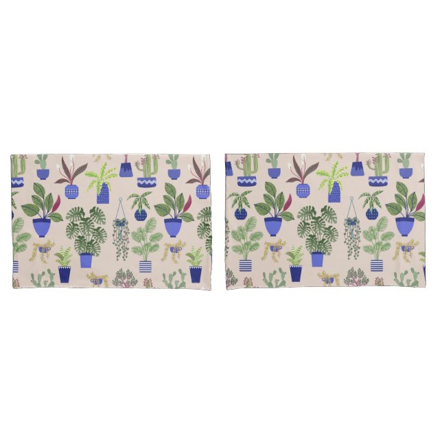 Cactus  Cacti Succulents Pink Pillowcase (Front-Set)