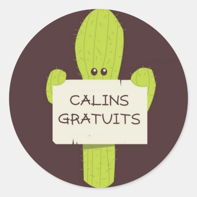 Cactus Calin Classic Round Sticker (Front)