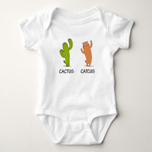 Cactus Catcus, Funny Cat Gift, Cactus & Cat Lover Baby Bodysuit