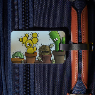 Cactus characters luggage tag