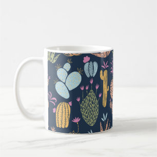 Cactus Charm: Colourful Vintage Floral Coffee Mug