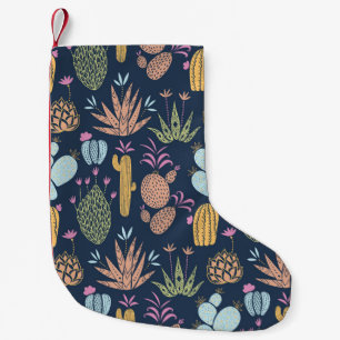 Cactus Charm: Colourful Vintage Floral Small Christmas Stocking