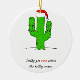 Cactus Christmas Ceramic Tree Decoration