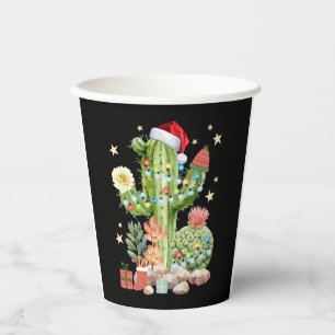 Cactus Christmas Decoration T Shirt Paper Cups