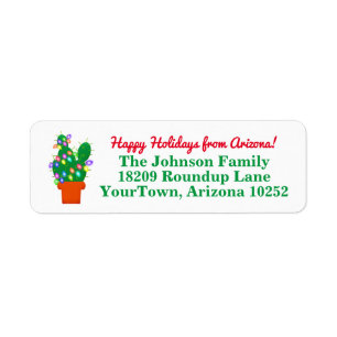 Cactus Christmas Lights Arizona Return Address