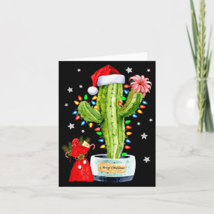 Cactus Christmas Sweater Lights Santa Xmas Plant L Card